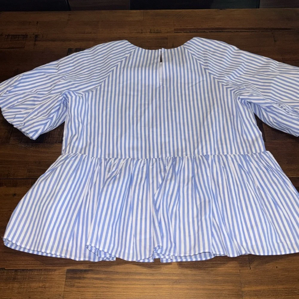Pomander Place Striped Peplum Blouse - Picture 6 of 6